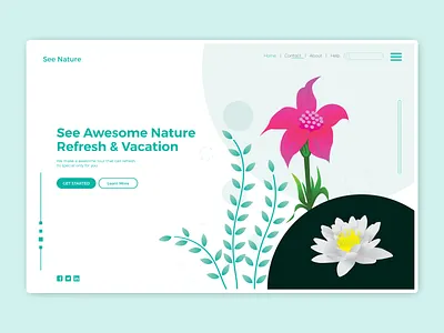 Landing Page apps flower forest illustration jungle landing page illustration landingpage leaf lily natural tour ui ux vector wallpaper