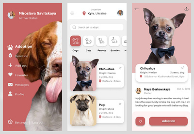 Pets Adoption App design photoshop ui ux