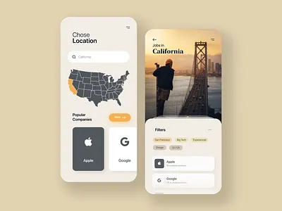 Jobs - DailyUI 050 050 app apple application california dailyui google interface ios jobs location ui ux