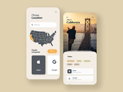 Jobs - DailyUI 050 050 app apple application california dailyui google interface ios jobs location ui ux