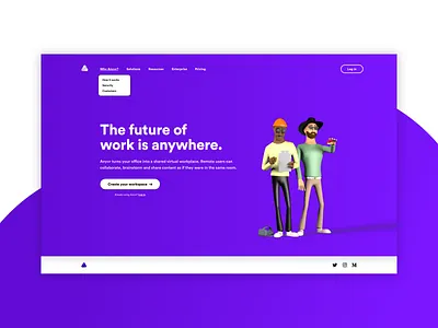 ANYVR – Website Exploration 3d c4d design landingpage purple typography vr website