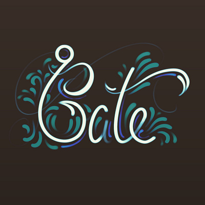 Bait (Inktober Day 03) bait calligraphy hook lettering procreate