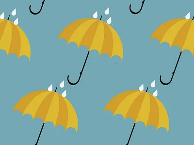 rainy day artwork dailyui day design digitalart graphicdesign illustration rain rainy umbrella umbrellas vector yellow