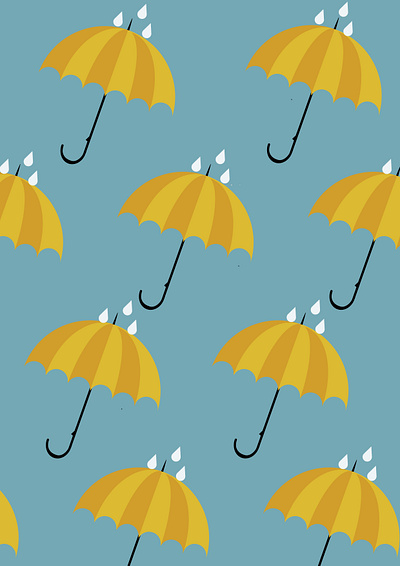 rainy day artwork dailyui day design digitalart graphicdesign illustration rain rainy umbrella umbrellas vector yellow