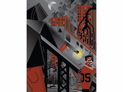 Black on black crime abstract editorial illustration vector