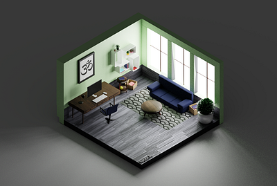 Another Isometric Room! 2.8 blender blender3d dribble gobir isometric modelling room textures