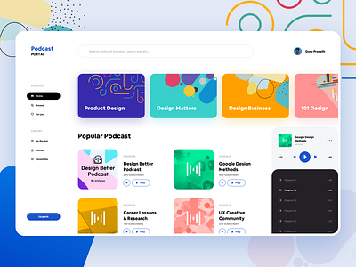 Web - Podcast Portal Concept app card design dribbble experience ios new phone ui ux