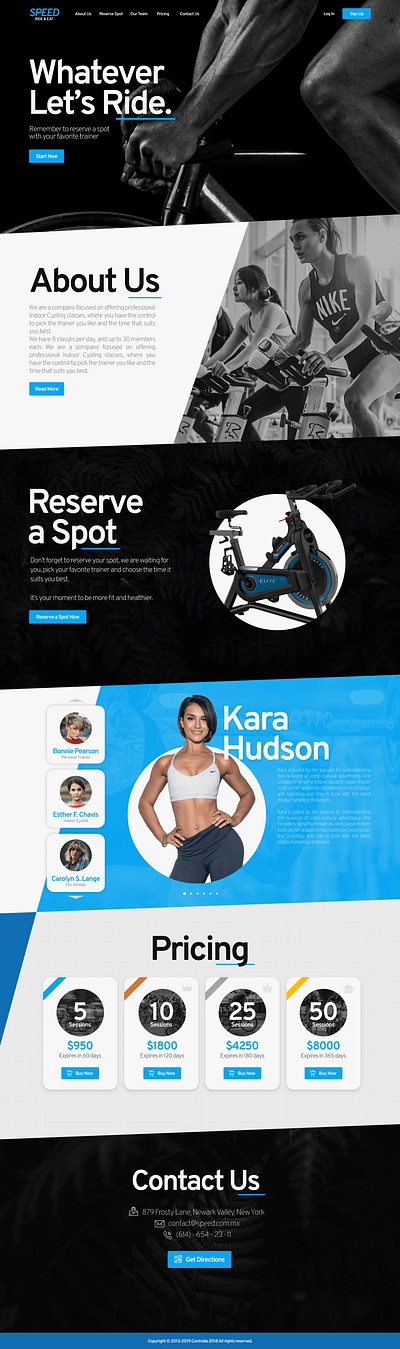 Speed Landing Page bikes design landing spinning vue web