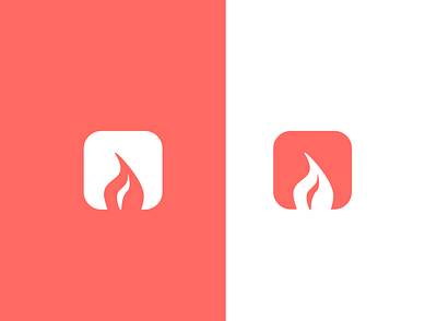 Fire Icon design flat icon illustration logo orange vector
