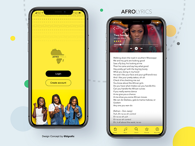 AFRO Lyrics_Mobile App africa dailyui design dribbble home screen homepage interface logo mobile mobile app music playlist screen shot sketch