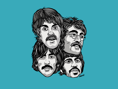 Come Together 🎸🥁🎤 design george harrison illustration john lennon mamut paul mccartney procreate ringo starr sgt pepper the beatles