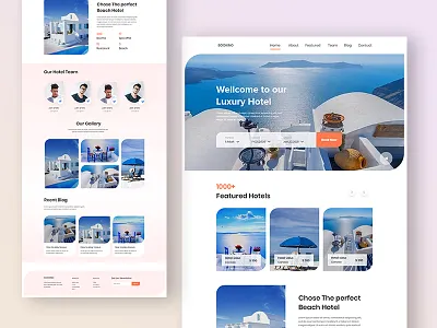 Hotel Landing Page airbnb booking booking.com dribbble best shot hotel hotel booking website landing page minimal restaurent website travel website ui ux
