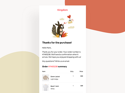 Daily UI 17 - Email Receipt dailyui ecommerce email illustraion illustration popup receipt ui ui ux uidesign webdesign