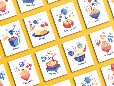 Soups! drawing food illustration prints vector