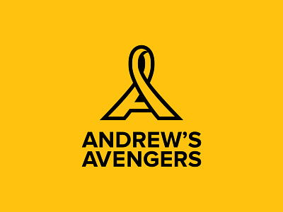 Andrew's Avengers Primary Logo lettermark logo ribbon yellow