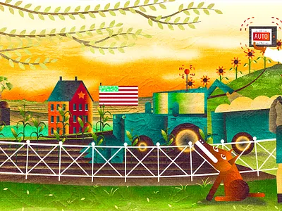 Folk Art for Digital Farming art article combine concept corn details digital farm folk art illustrator ipad outsider photoshop tablet