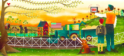 Folk Art for Digital Farming art article combine concept corn details digital farm folk art illustrator ipad outsider photoshop tablet