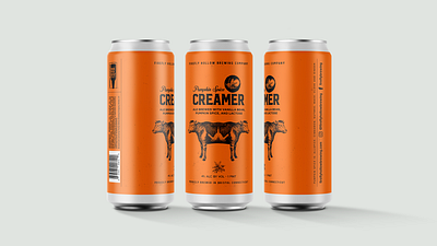 Pumpkin Creamer animal beer beer art beer branding beer can beer label branding branding design can art cow design graphic design identitydesign packaging packaging design packaging mockup packagingdesign packagingpro pumpkin beer