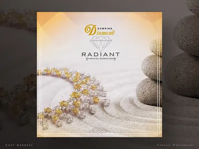The Dawning Diamond - RADIANT "Premium Jewellery" adobe branding concept designing design designing graphic designer jewelry logo design lookbook photography photoshop