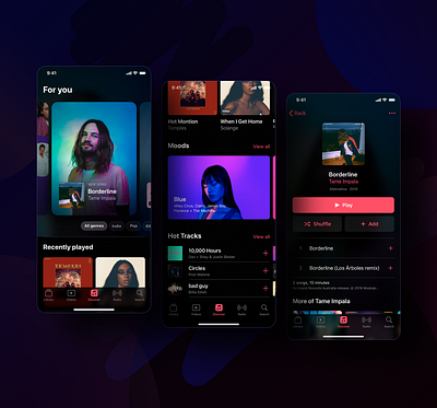 Daily UI · Apple Music Exploration animation app app design apple music design ios product design ui ui design ui inspiration ux ux design uxui