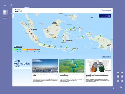 Dashboard Air Pollution Standard Index concept dashboard ui index indonesia interaction mapping maps ui weather weather app weather forecast web design website website concept website design