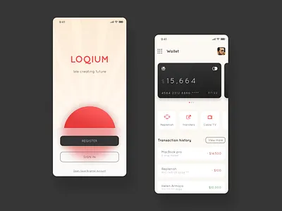 Loqium Bank App bank app banking cards dashboad money app statistics transaction wallet
