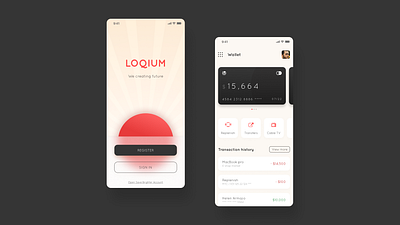 Loqium Bank App bank app banking cards dashboad money app statistics transaction wallet