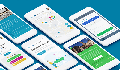 Cultural Gems application applications city city guide colorful culture europe european fan game guide illustration interface map playful travel ui user experience vibrant vibrant colors