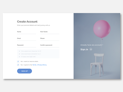 Sign Up create account create profile design sign up signup ui ux ux ui design web