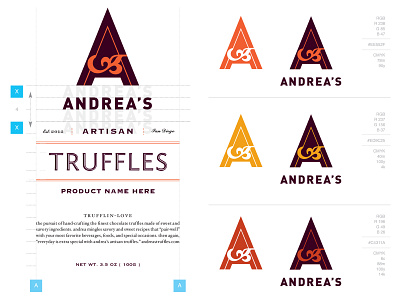 Andrea’s Truffles Brand Identity book branding branding design icon illustration layout logo design motion graphics murphydesign packaging typography