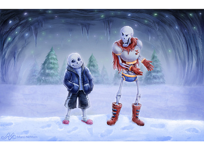 Undertale - You Lazybones! fanart illustration papyrus sans undertale video games