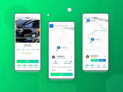 Qweek Car Service App UI Design app app design branding car location minimal progress rating service status ui ui design ux ux design