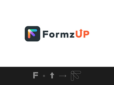 FormzUP Logo arrow form illustrator logo logodesign logotype multicolor orange up vector