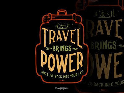 travel brings power americandesign customlettering handdrawn handdrawnlogo handlettering illustration logotype rumi rysdsgstd travel vintagedesign