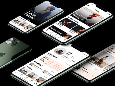 fitness mobile app uidesign app app design apple application concept design figma iphone11 ui دیموند دیموندلب شتابدهنده دیموند