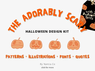 The Adorably Scary Design Kit halloween cliparts halloween design halloween vectors nantiaco graphics vector illustrations
