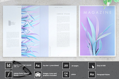 MARLENE: Minimal Magazine Layout branding brochure business catalogue clean elegant indesign magazine minimal modern portfolio template