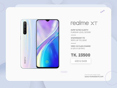 Realme XT Social Media Banner app banner branding design gadgets illustration oppo realme realme xt responsive smartphone smartphones social social media banner ui vector