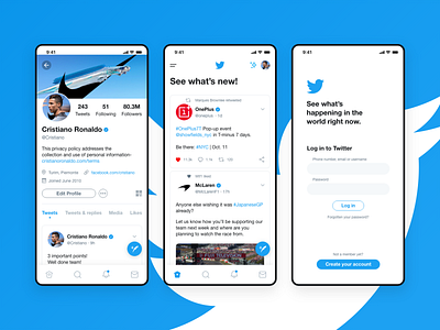 Twiter App Redesign adobe xd appdesign graphicdesign logo twitter twitter app typography ui uidesign ux uxdesign