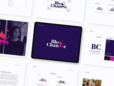 BlogChange – Brand Identity Design Guidelines app brand branding color design dwarves illustration typography ui website