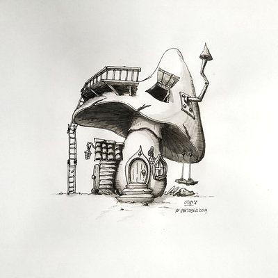 Illustration Inktober 2019 - Day 5 art drawing illustration ink inktober inktober2019 mushroom