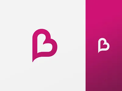 B'loved b brandidentity branding heart icon illustration logo logo design love magenta pink