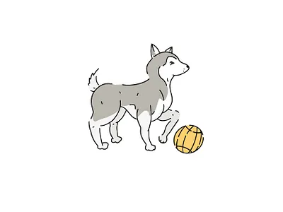 Inktober 2019 - Day 6 - Husky design husky icon illustration lineart minimal vector