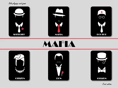Role-playing card game "MAFIA" cards design illustration mafia product design tabletop