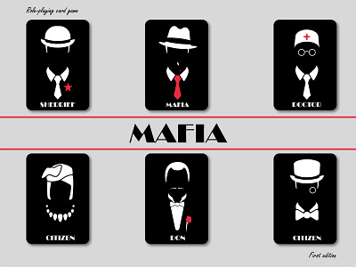 Role-playing card game "MAFIA" cards design illustration mafia product design tabletop