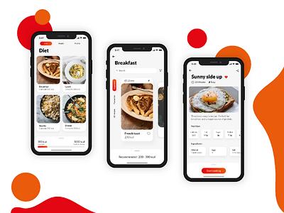 HealthChef UI app design cooking app design diet food health recipe recipe app ui uidesign ux