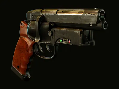 Blade Runner Blaster 3d 3d art 3dsmax bladerunner blaster deckard gun movie octane prop rendering substancepainter texturing