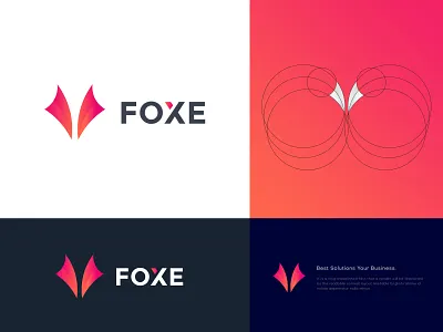 Foxe - Logo Design brand identity branding branding design business fox fox face fox logo foxes gradient illustration logo logo design logo designer logo mark logodesign solution tech technology technology logo typography