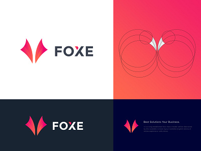 Foxe - Logo Design brand identity branding branding design business fox fox face fox logo foxes gradient illustration logo logo design logo designer logo mark logodesign solution tech technology technology logo typography