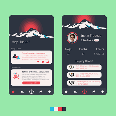 The CleanMtn Project app clean design illustration logo mountains ui